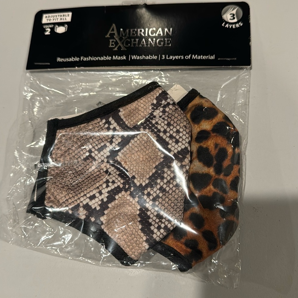 NWT Leopard/cheetah face masks